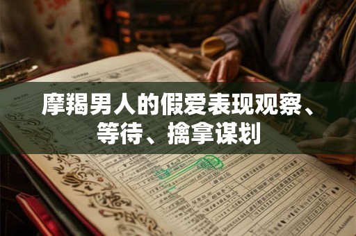 摩羯男人的假爱表现观察、等待、擒拿谋划