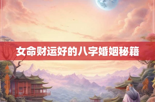 女命财运好的八字婚姻秘籍 女命财运好的八字婚姻秘籍