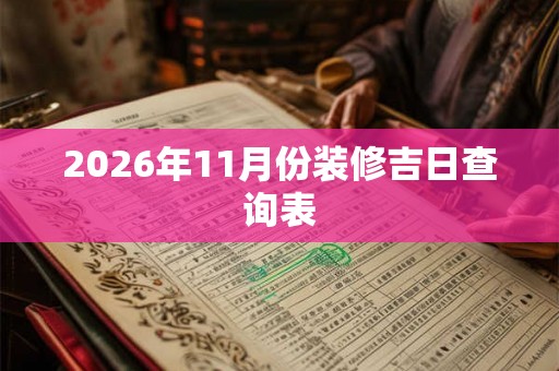 2026年11月份装修吉日查询表 2026年11月份装修吉日查询表