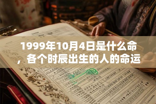 1999年10月4日是什么命，各个时辰出生的人的命运