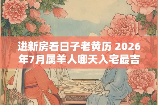 进新房看日子老黄历 2026年7月属羊人哪天入宅最吉利