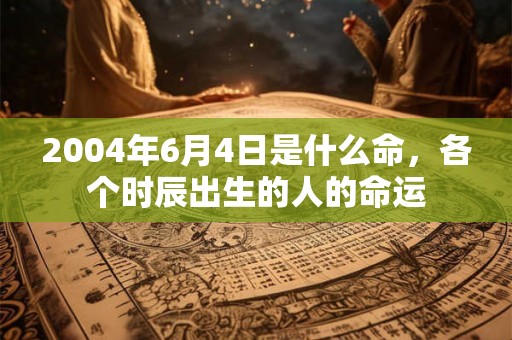 2004年6月4日是什么命，各个时辰出生的人的命运