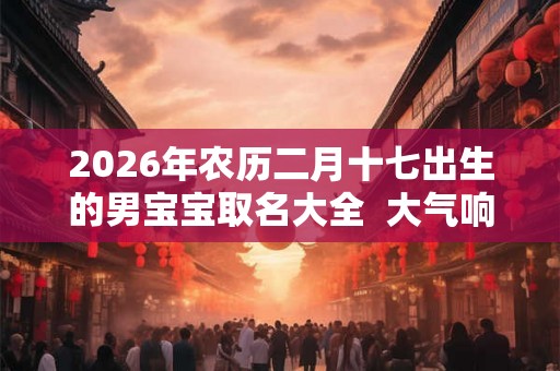 2026年农历二月十七出生的男宝宝取名大全  大气响亮的