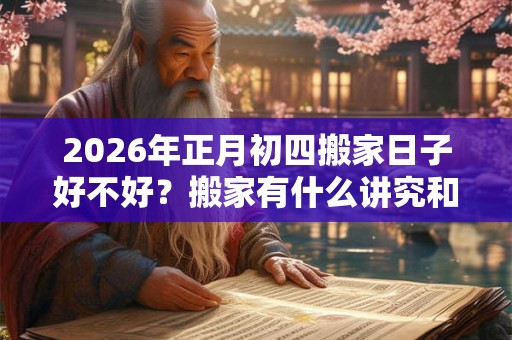 2026年正月初四搬家日子好不好？搬家有什么讲究和忌讳？