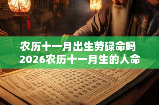 农历十一月出生劳碌命吗 2026农历十一月生的人命运如何