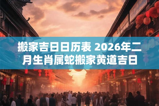 搬家吉日日历表 2026年二月生肖属蛇搬家黄道吉日 搬家吉日日历表 2026年二月生肖属蛇搬家黄道吉日
