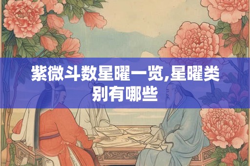 紫微斗数星曜一览,星曜类别有哪些