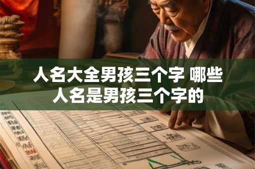 人名大全男孩三个字 哪些人名是男孩三个字的