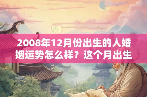 2008年12月份出生的人婚姻运势怎么样？这个月出生好吗？