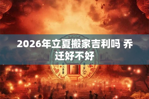 2026年立夏搬家吉利吗 乔迁好不好