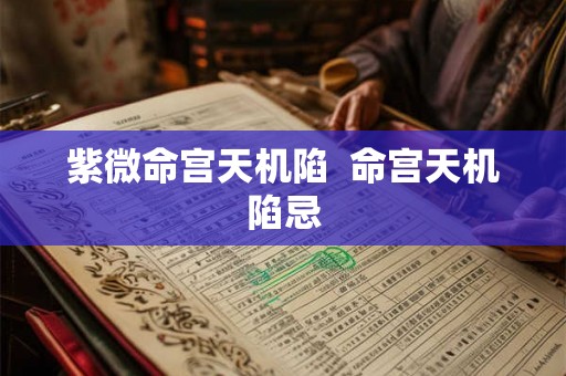 紫微命宫天机陷  命宫天机陷忌