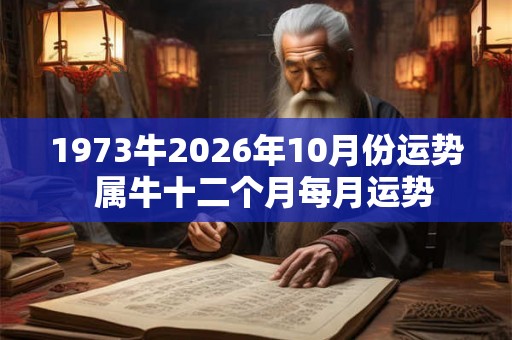 1973牛2026年10月份运势  属牛十二个月每月运势