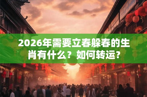 2026年需要立春躲春的生肖有什么?如何转运? 2026年需要立春躲春的生肖有什么?如何转运?