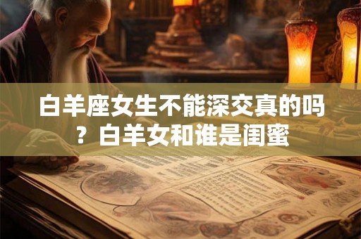 白羊座女生不能深交真的吗？白羊女和谁是闺蜜