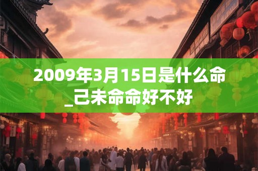 2009年3月15日是什么命_己未命命好不好