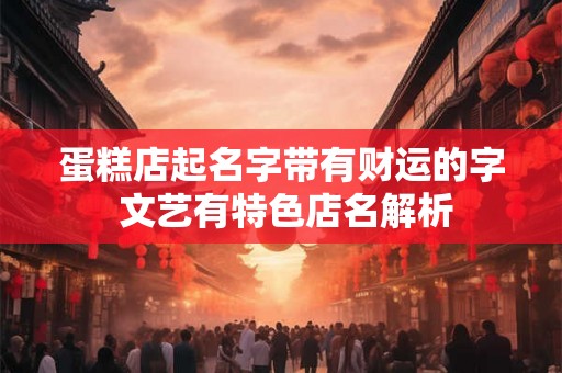 蛋糕店起名字带有财运的字 文艺有特色店名解析