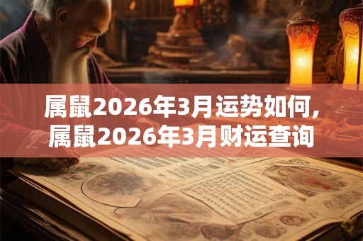 属鼠2026年3月运势如何,属鼠2026年3月财运查询