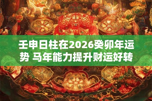 壬申日柱在2026癸卯年运势 马年能力提升财运好转