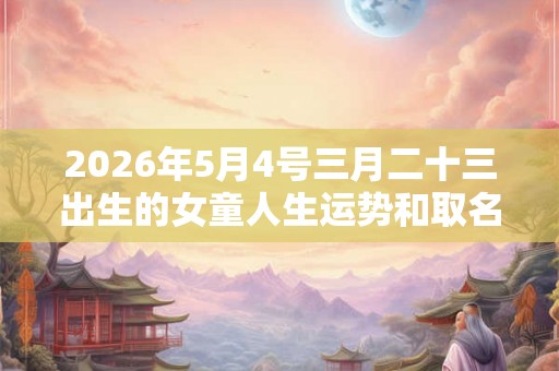 2026年5月4号三月二十三出生的女童人生运势和取名参考