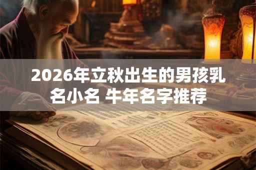 2026年立秋出生的男孩乳名小名 牛年名字推荐