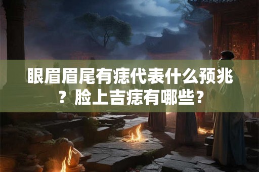 眼眉眉尾有痣代表什么预兆?脸上吉痣有哪些? 眼眉眉尾有痣代表什么预兆?脸上吉痣有哪些?