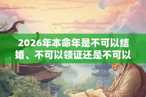 2026年本命年是不可以结婚、不可以领证还是不可以办婚礼？