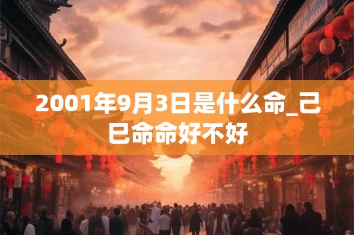2001年9月3日是什么命_己巳命命好不好