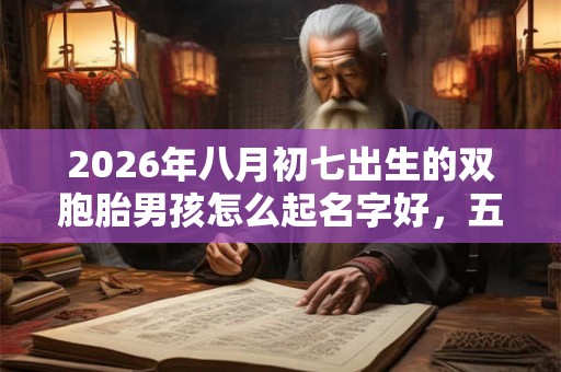 2026年八月初七出生的双胞胎男孩怎么起名字好，五行属什么？