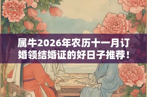 属牛2026年农历十一月订婚领结婚证的好日子推荐！