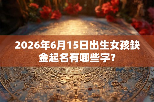 2026年6月15日出生女孩缺金起名有哪些字？