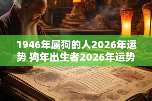 1946年属狗的人2026年运势 狗年出生者2026年运势如何