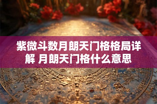 紫微斗数月朗天门格格局详解 月朗天门格什么意思