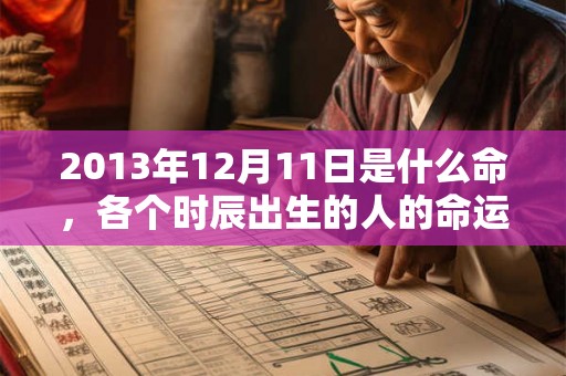 2013年12月11日是什么命，各个时辰出生的人的命运
