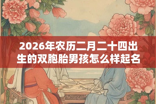 2026年农历二月二十四出生的双胞胎男孩怎么样起名字，五行属什么