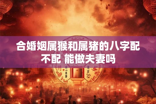 合婚姻属猴和属猪的八字配不配 能做夫妻吗