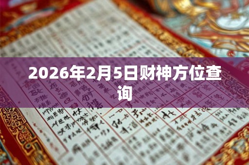 2026年2月5日财神方位查询