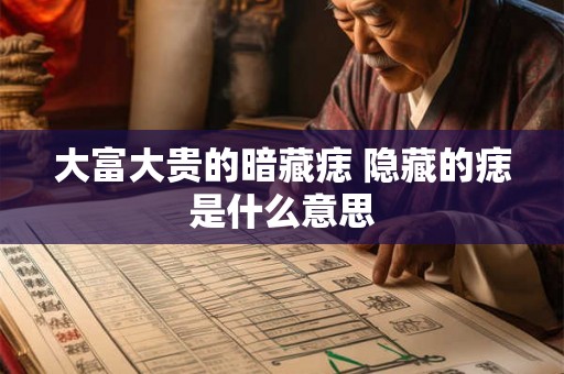 大富大贵的暗藏痣 隐藏的痣是什么意思