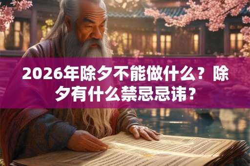 2026年除夕不能做什么？除夕有什么禁忌忌讳？