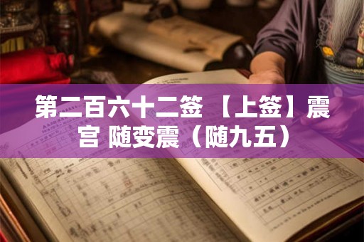 第二百六十二签 【上签】震宫 随变震（随九五）