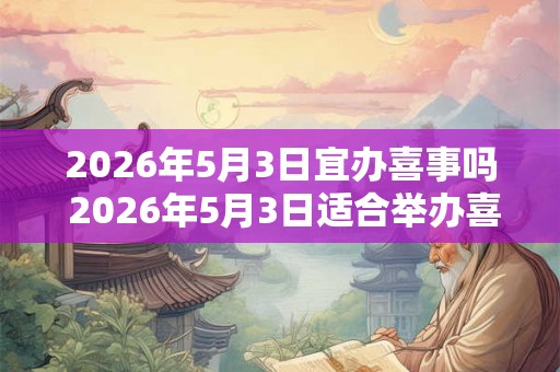 2026年5月3日宜办喜事吗 2026年5月3日适合举办喜事吗