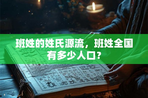 班姓的姓氏源流，班姓全国有多少人口？