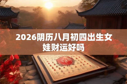 2026阴历八月初四出生女娃财运好吗