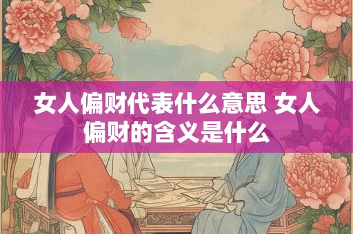 女人偏财代表什么意思 女人偏财的含义是什么