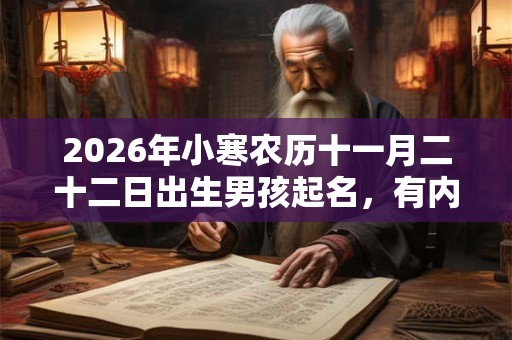 2026年小寒农历十一月二十二日出生男孩起名，有内涵的好名字推荐
