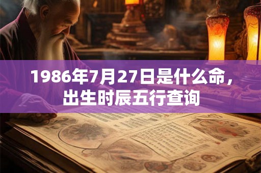 1986年7月27日是什么命，出生时辰五行查询