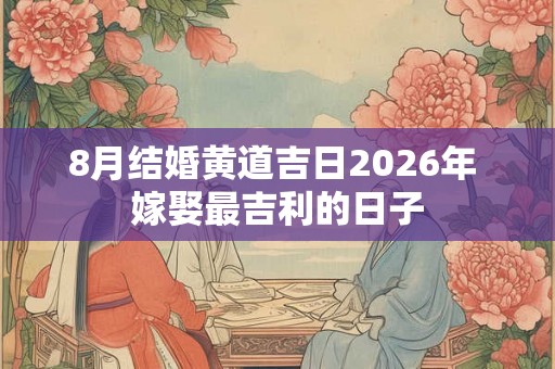 8月结婚黄道吉日2026年 嫁娶最吉利的日子 8月结婚黄道吉日2026年 嫁娶最吉利的日子