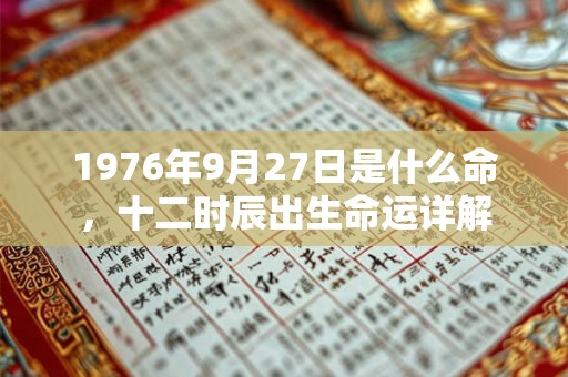 1976年9月27日是什么命，十二时辰出生命运详解