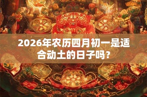 2026年农历四月初一是适合动土的日子吗？
