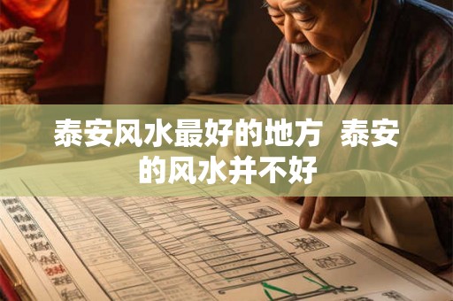 泰安风水最好的地方  泰安的风水并不好