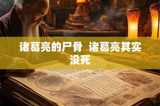 诸葛亮的尸骨 诸葛亮其实没死 诸葛亮的尸骨 诸葛亮其实没死